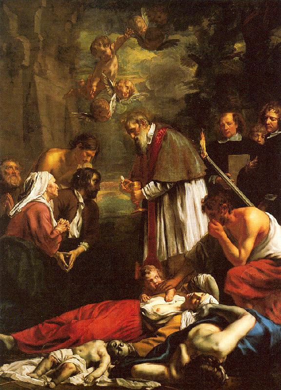 Oost, Jacob van the Younger St. Macaire of Ghent Tending the Plague-Stricken Spain oil painting art
